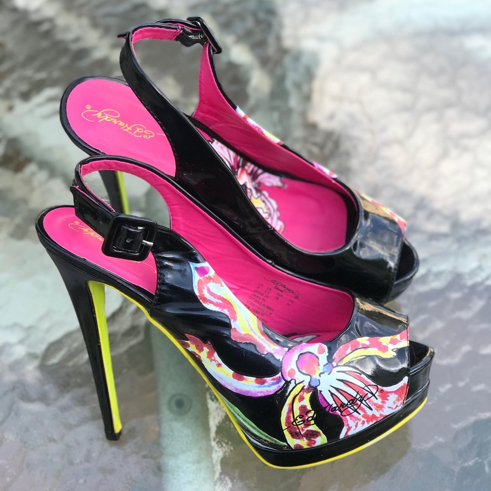 Ed Hardy Slingback Stiletto heels